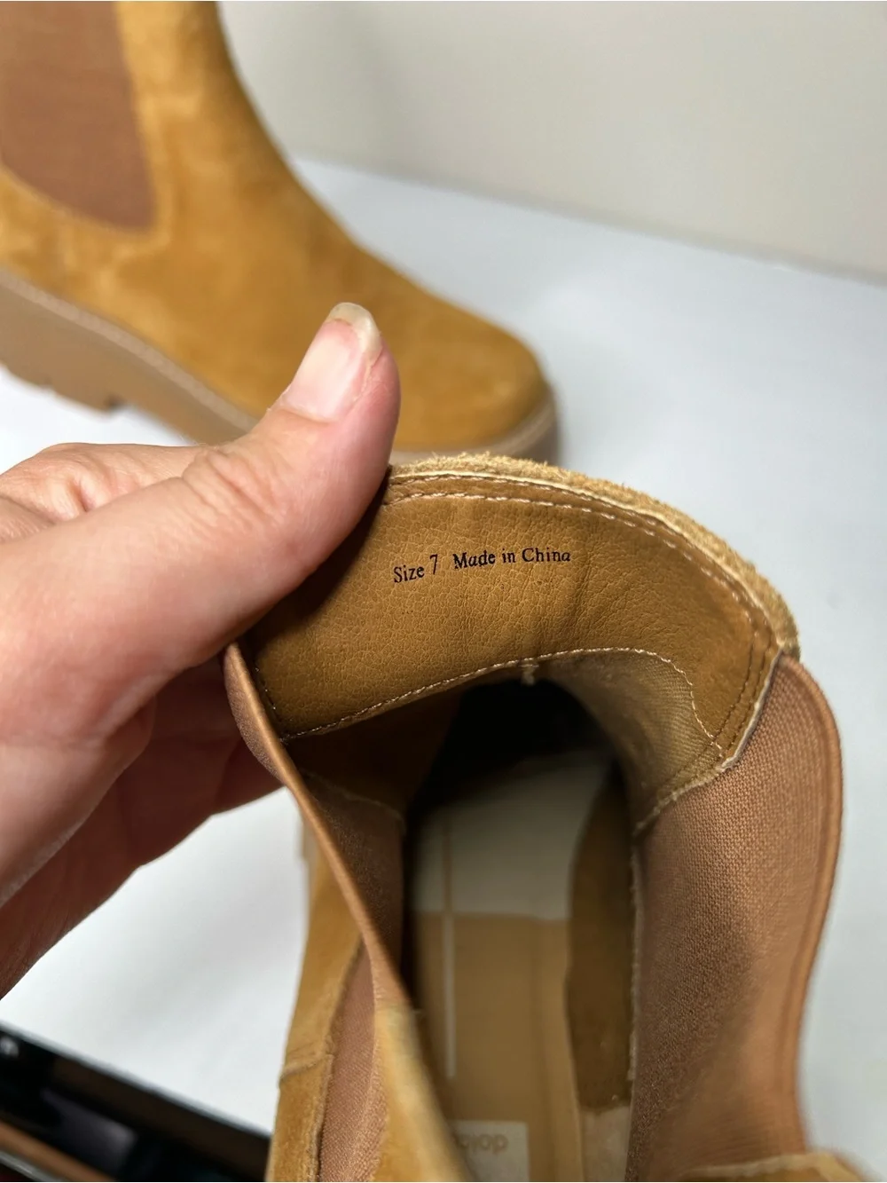 New Dolce Vita Johany suede Chelsea boots rich chestnut shade Tan